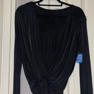 Black free people long sleeve bodysuit